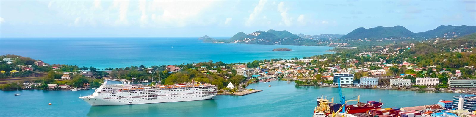 Cruise ship in a Caribbean harbor